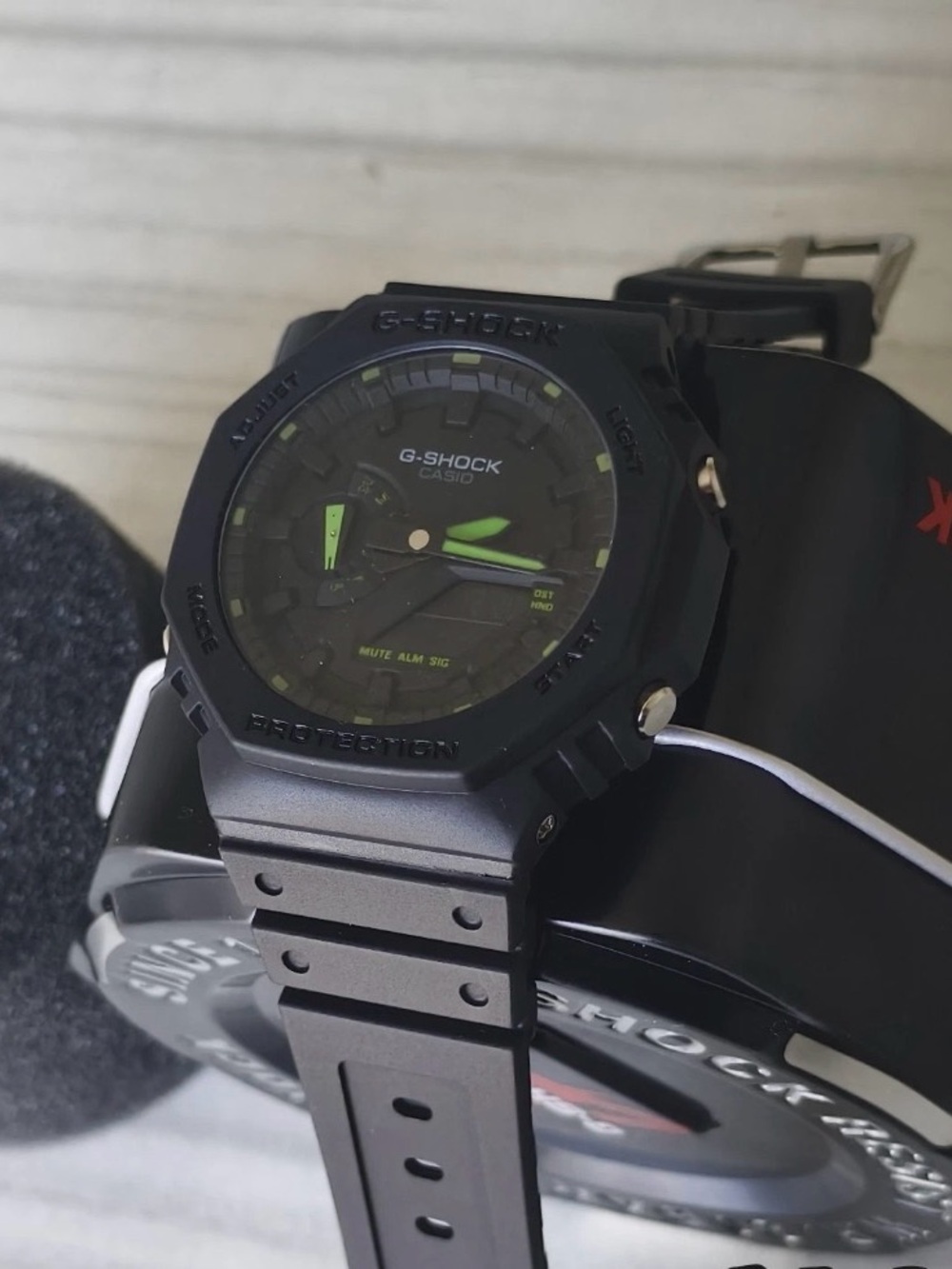 G-Shock Black Watch with Lime Green Accents